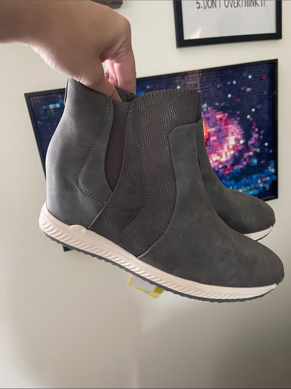 BareTraps Gray Slip-On Wedge Booties
